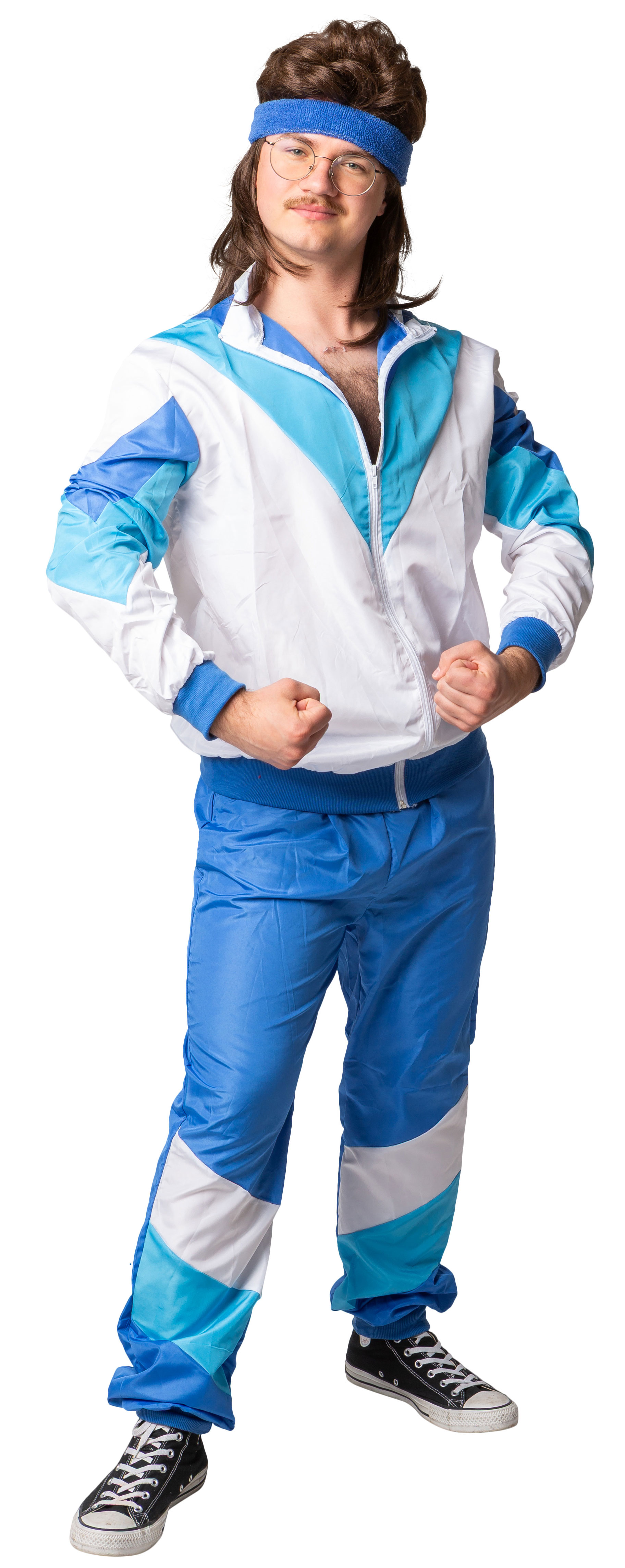 Jogging Anzug weiß-blau 