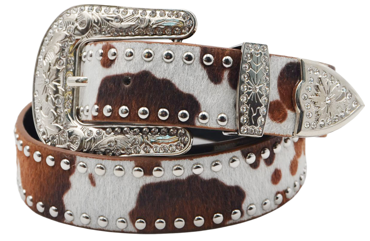 Cow belt, brown/white