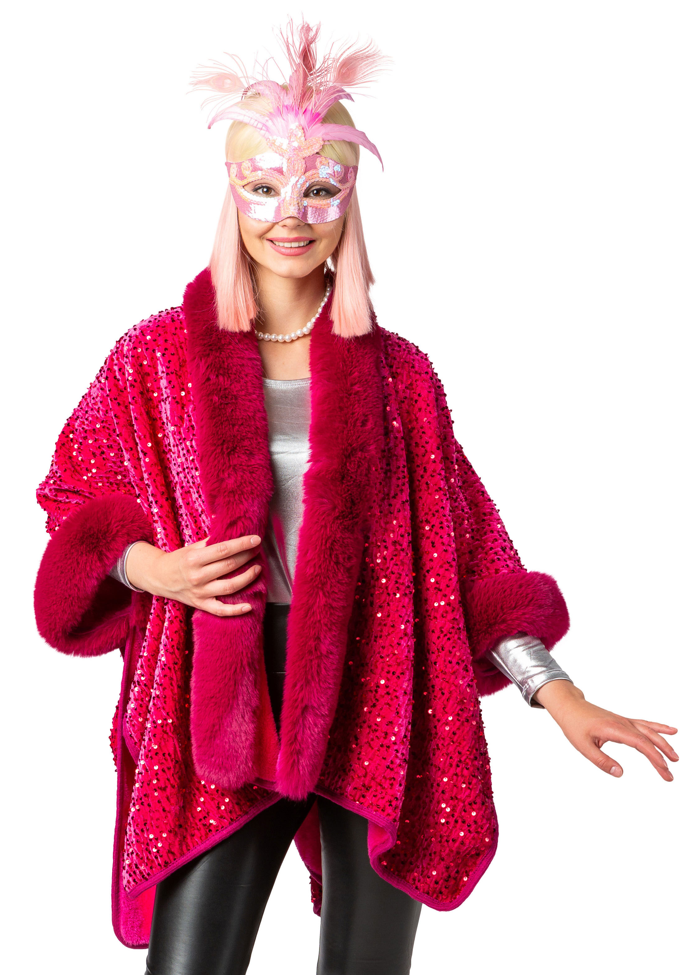 Sequin ponchon, pink
