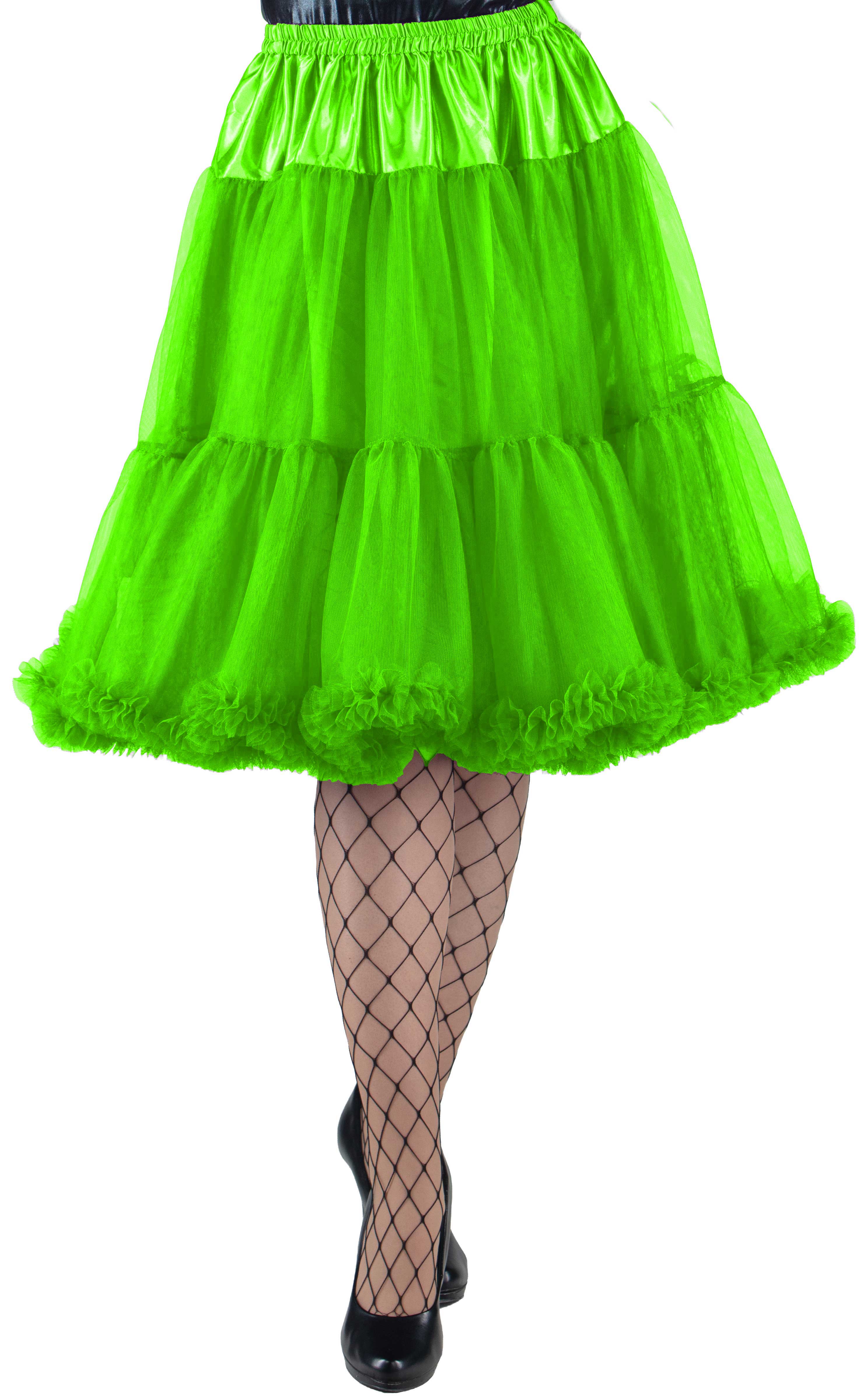 Long tutu with a frill, neon green