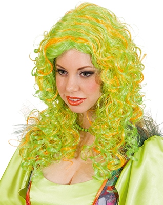 Forest elf wig, green-orange - Sale