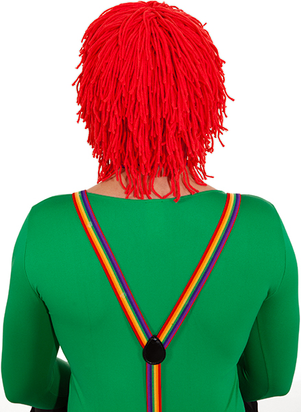 Wool clown wig, red