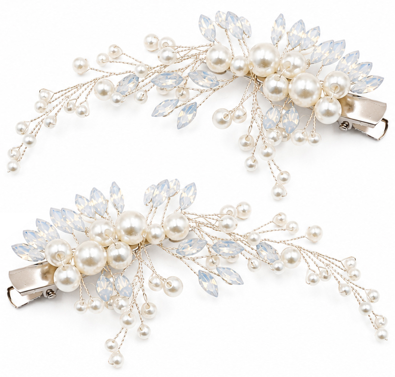 Accessoire pour cheveux « Fleur de perles », 2 pièces