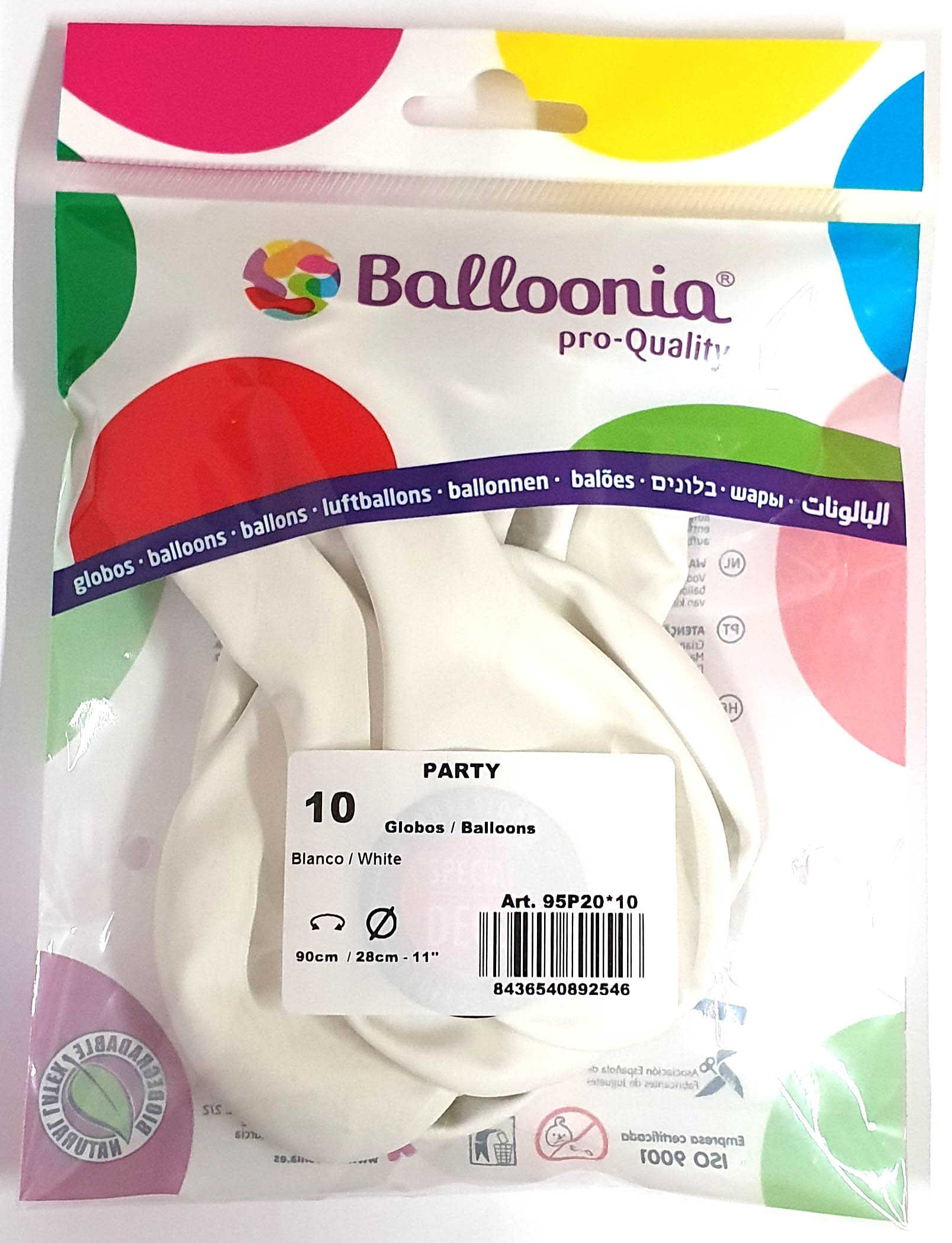 Latex balloon carnival 10 pcs, white