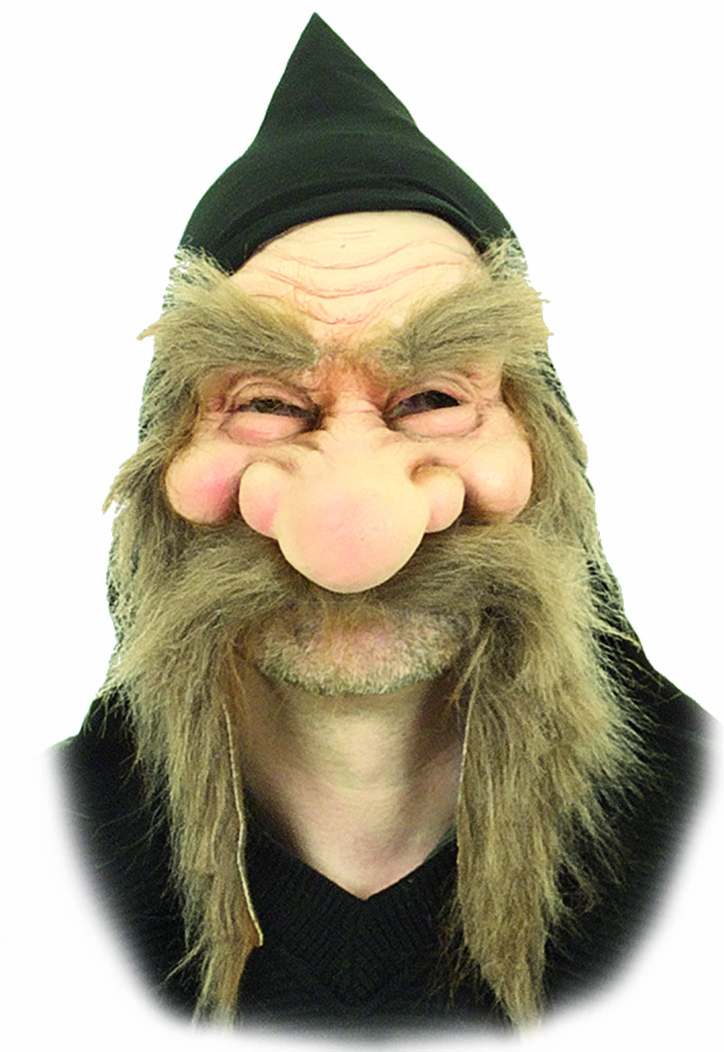 Rubber half mask, gnome, brown