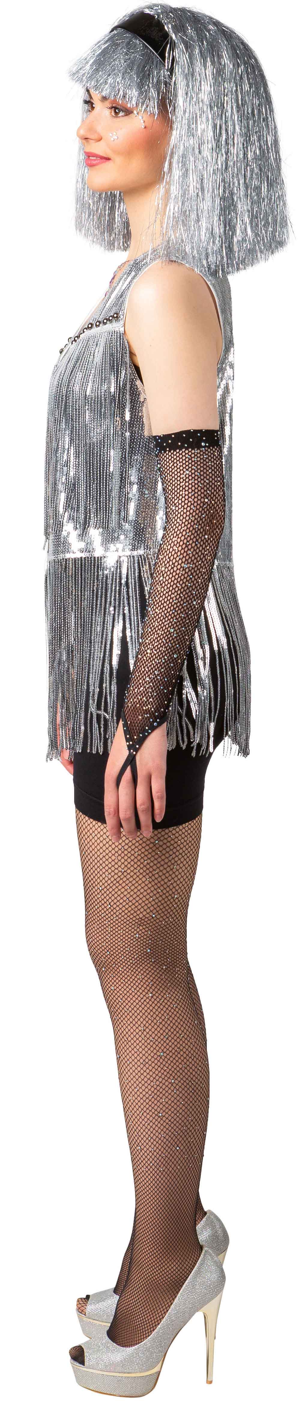 Paillettenweste, silber  -3XL/4XL