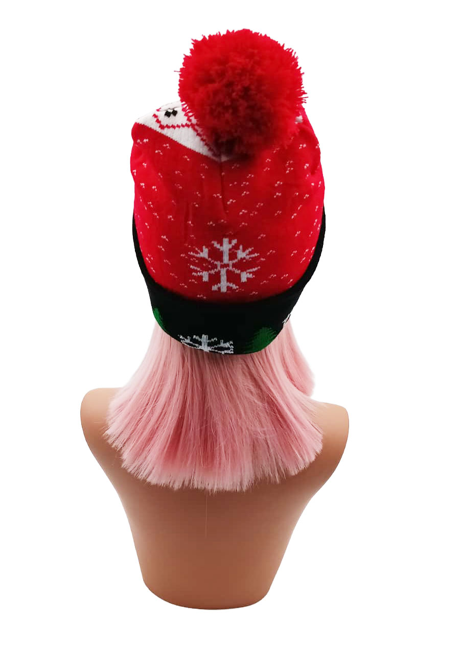 Bonnet à pompon rouge Renne