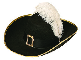 Musketeer hat, black with buckle
