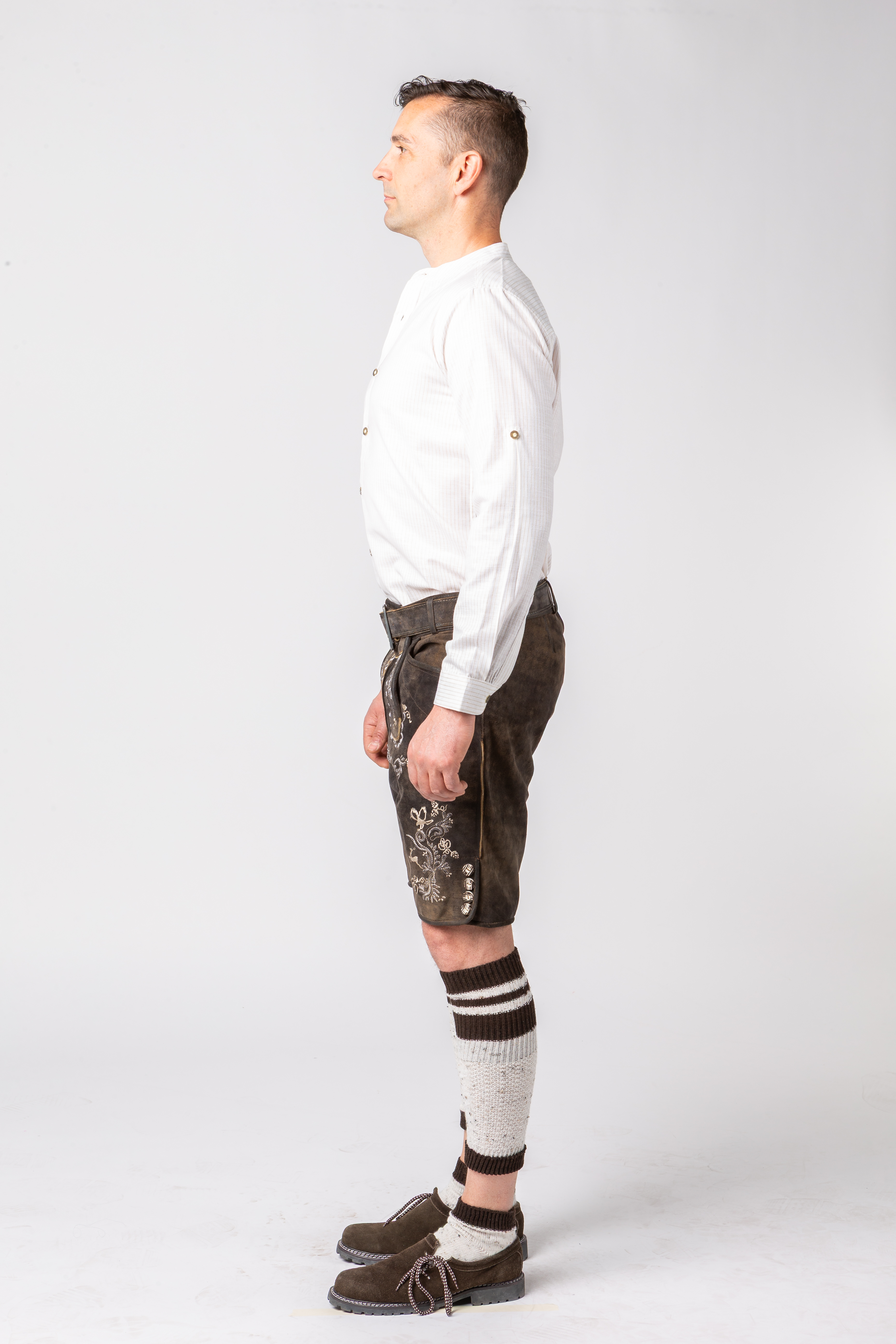 Lederhose kurz, antikbraun