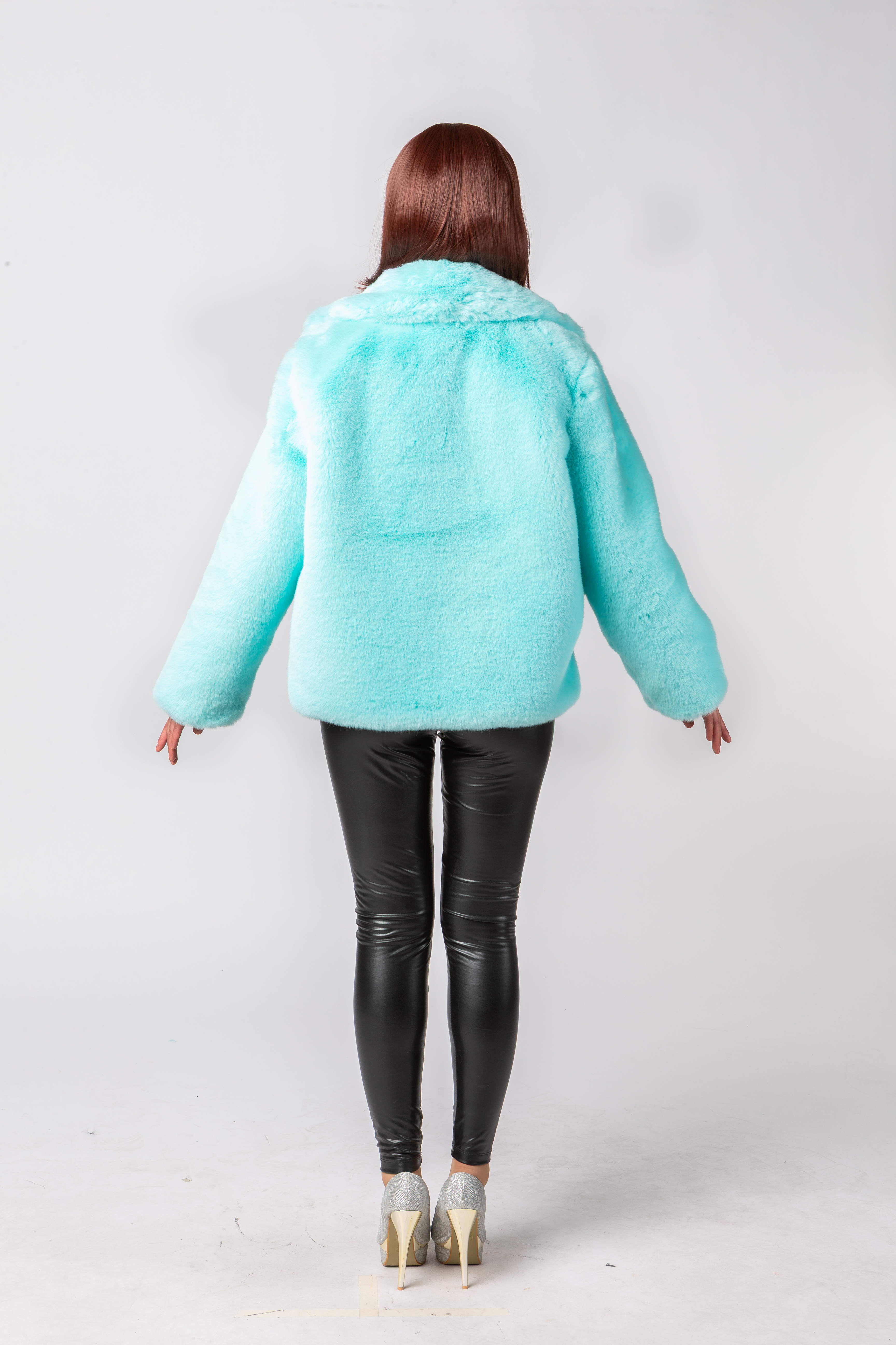Veste en peluche, couleur menthe