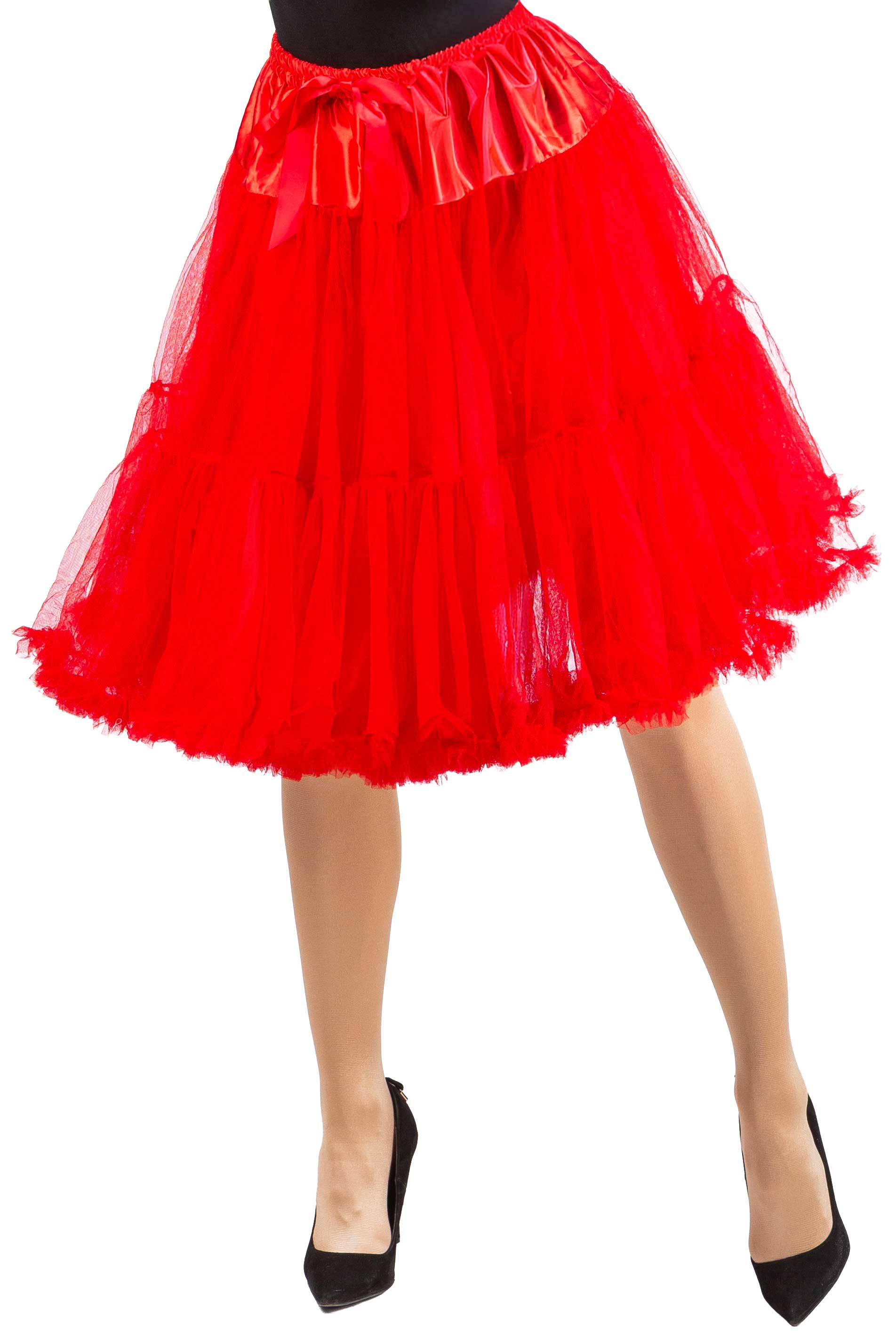 Long tutu with a frill, red