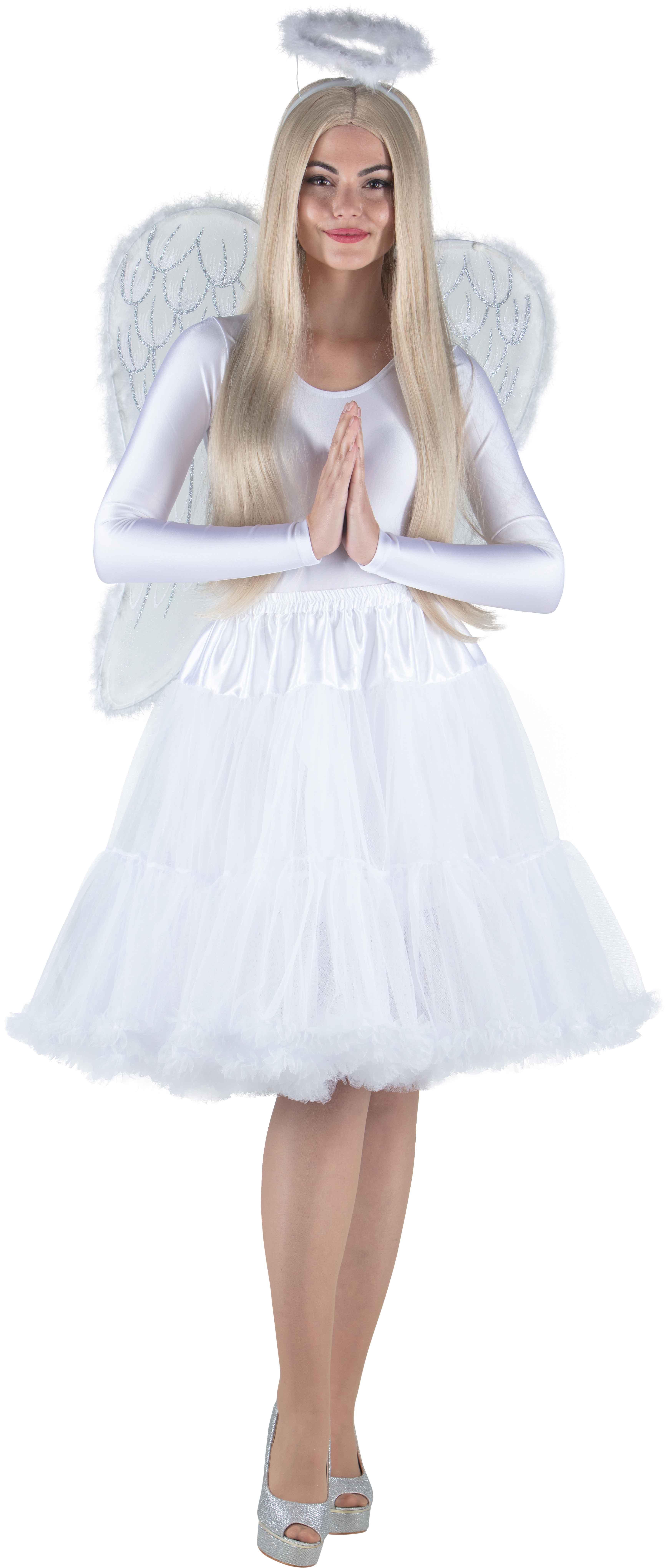 Long tutu with a frill, white