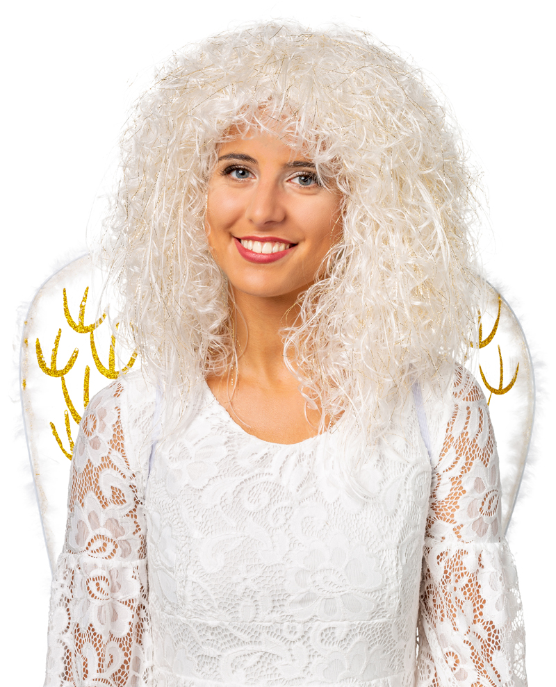 Wig angel with gold strands