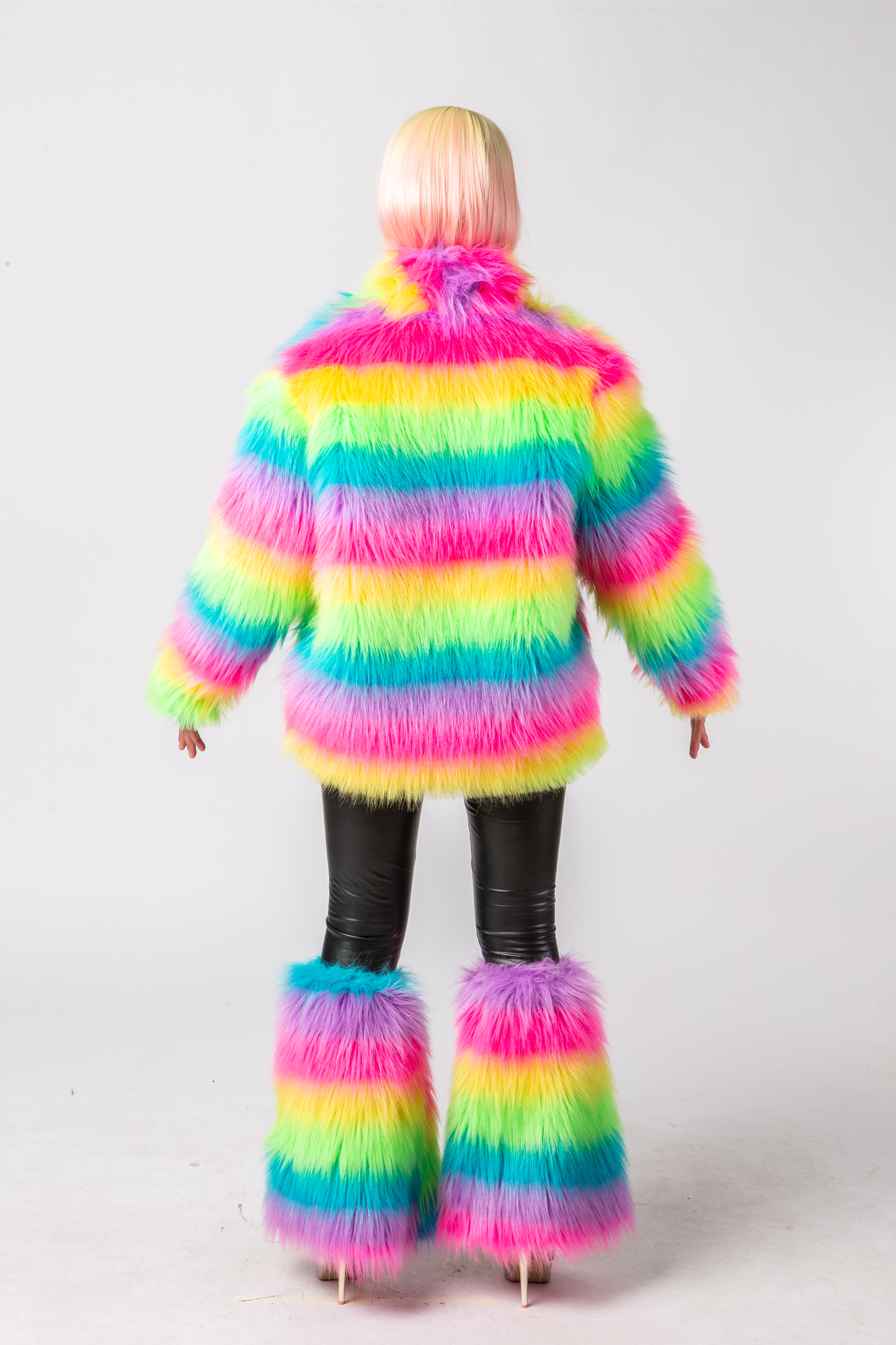 Plüsch-Jacke, langes Flor, multicolor