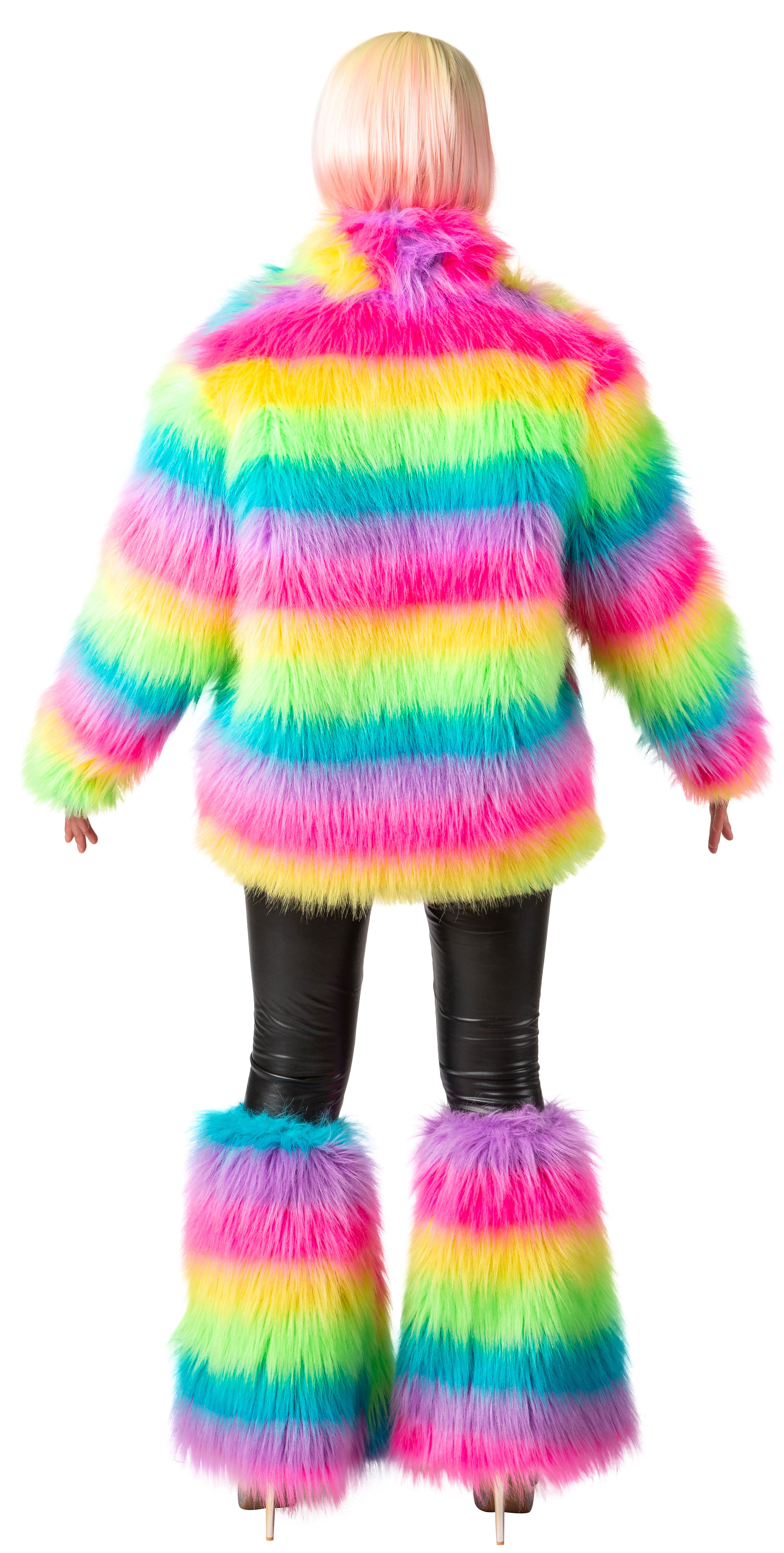 Plüsch-Jacke, langes Flor, multicolor