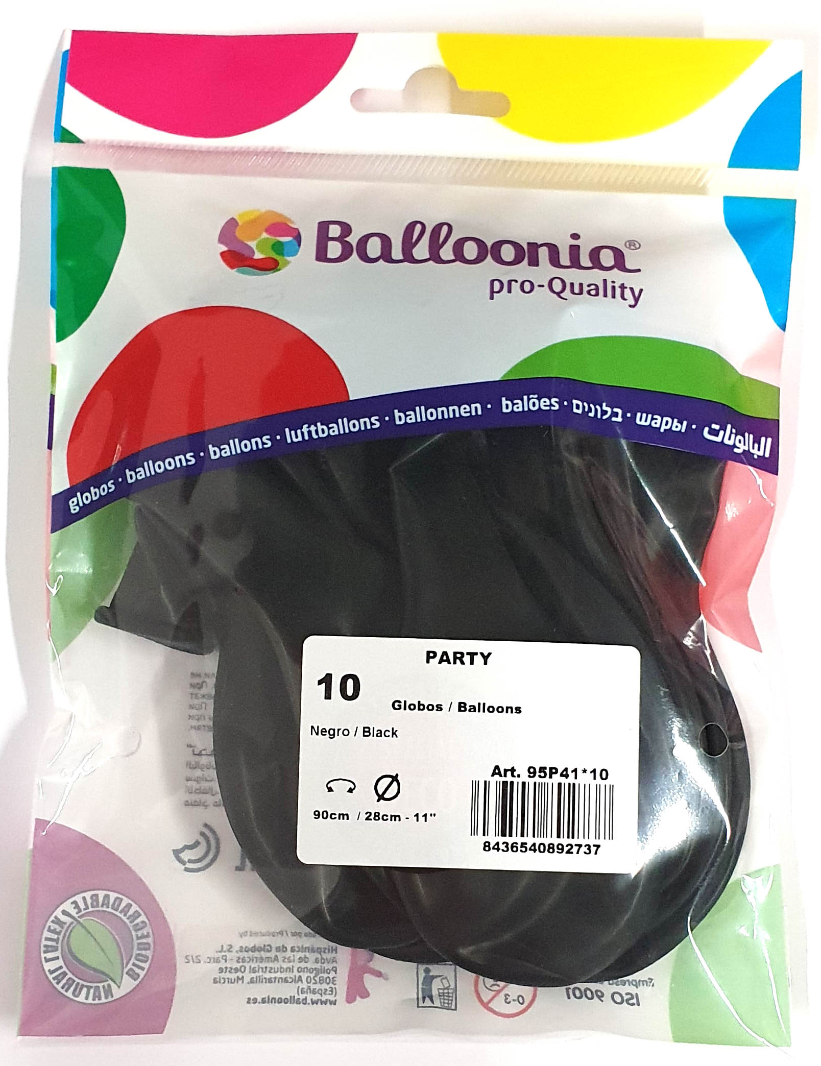 Latex balloon carnival 10 pcs, black