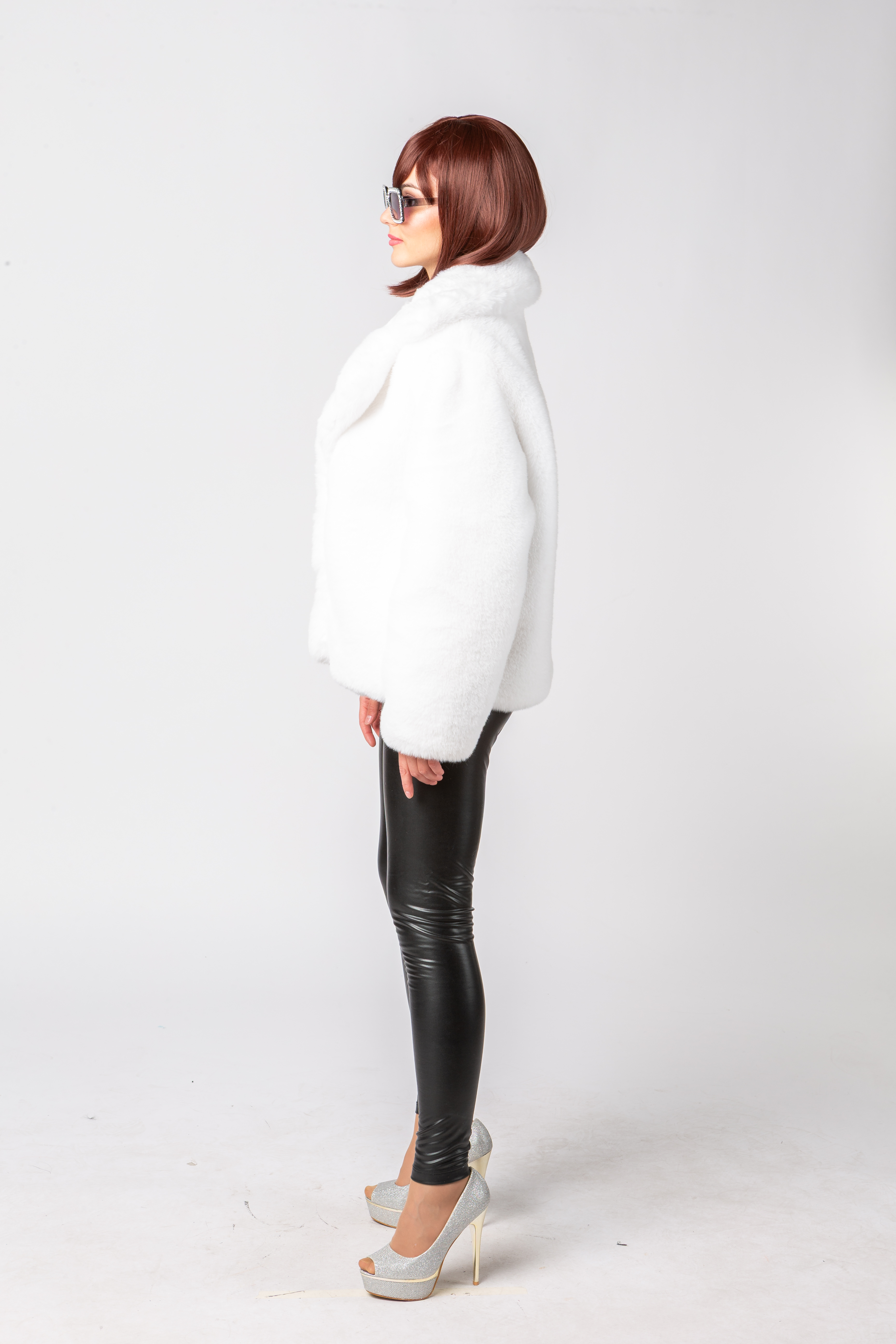 Plüschjacke, weiß Plüschjacke, weiß