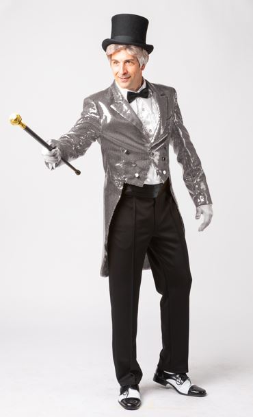 Herrenfrack Paillette, silber 