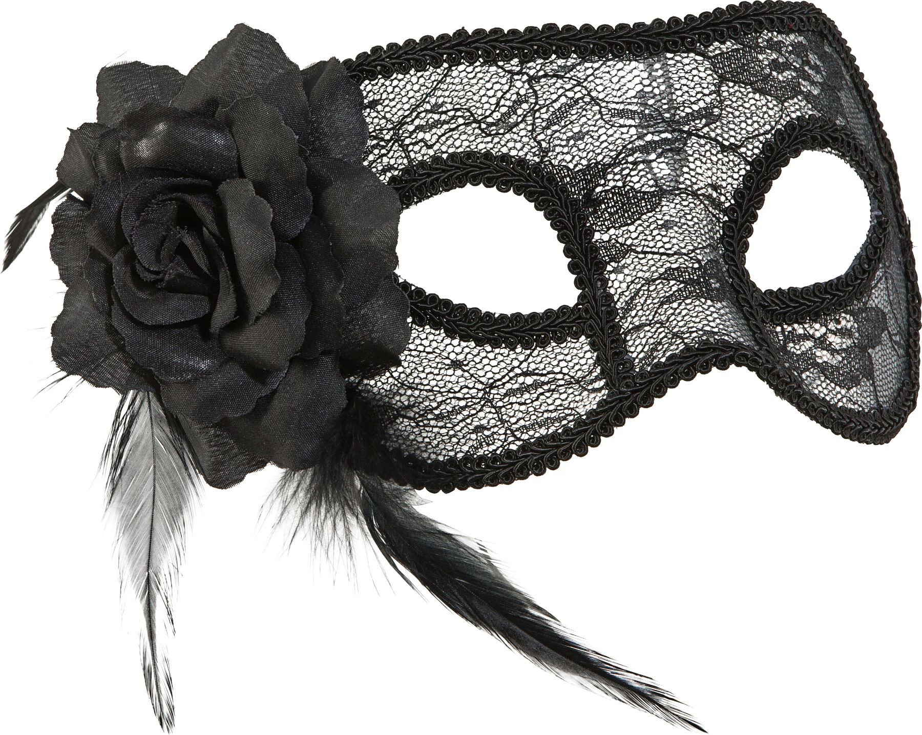 Mask with lace, black