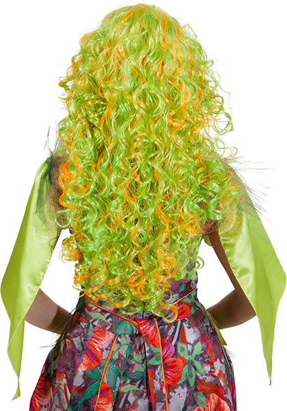 Forest elf wig, green-orange - Sale