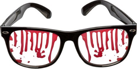 Glasses with blood pattern