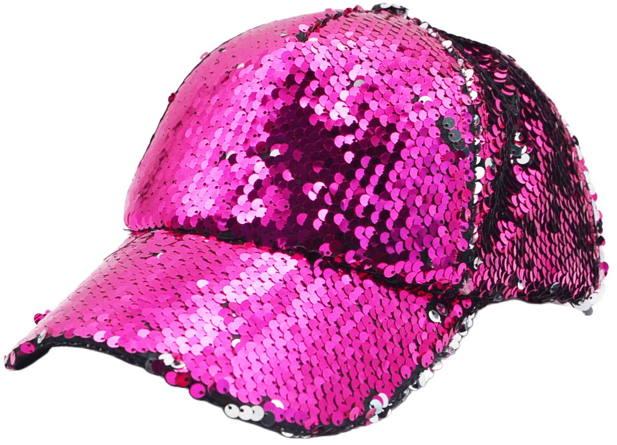 Basecap Wendepaillette, pink-silber