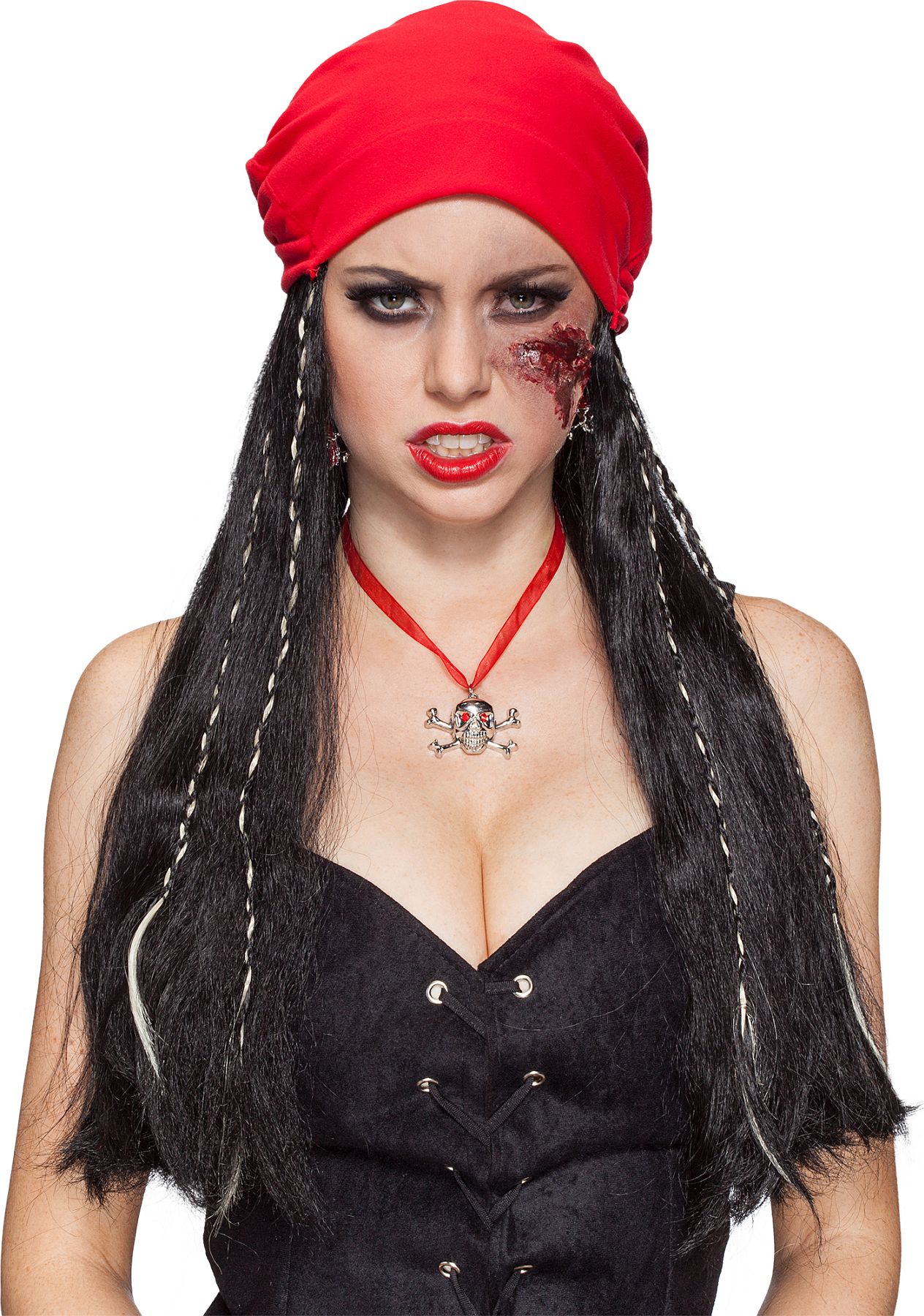 Caribic Pirate wig with red scarf