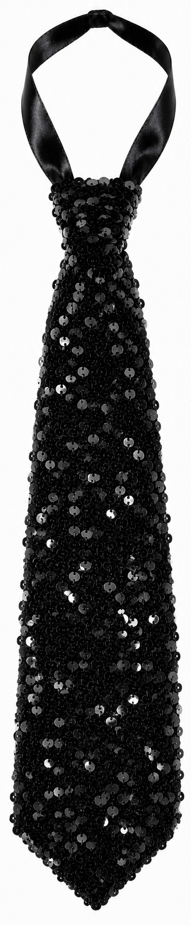 Premium sequinned tie, black