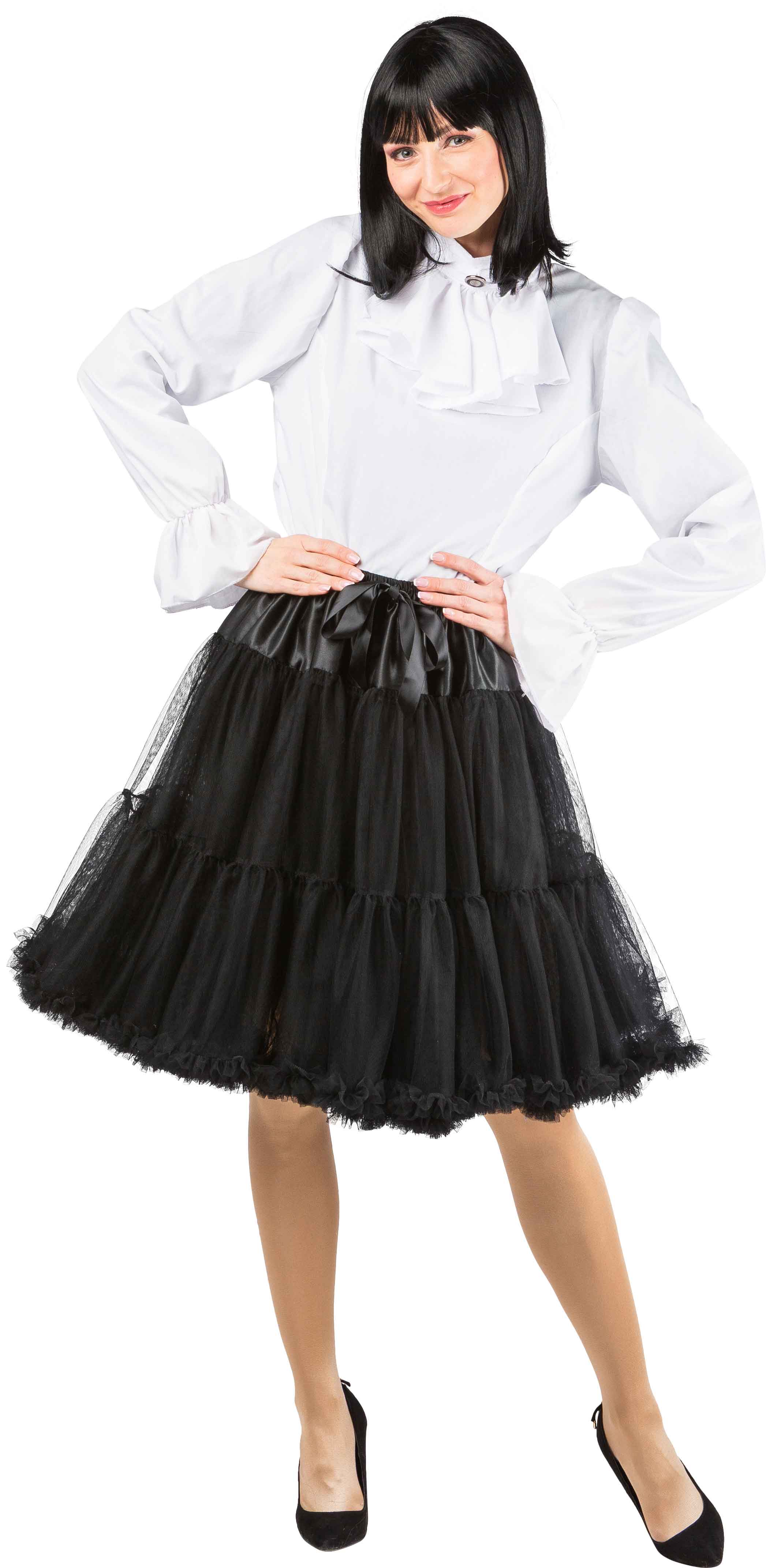 Long tutu with a frill, black