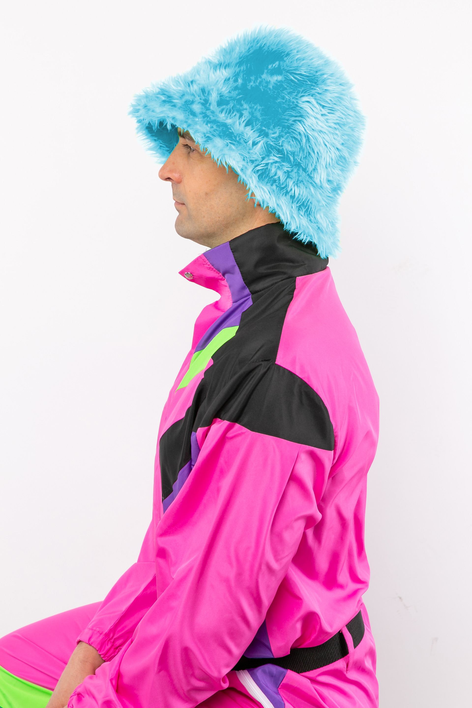 Casquette de pêcheur fourrure, bleu clair