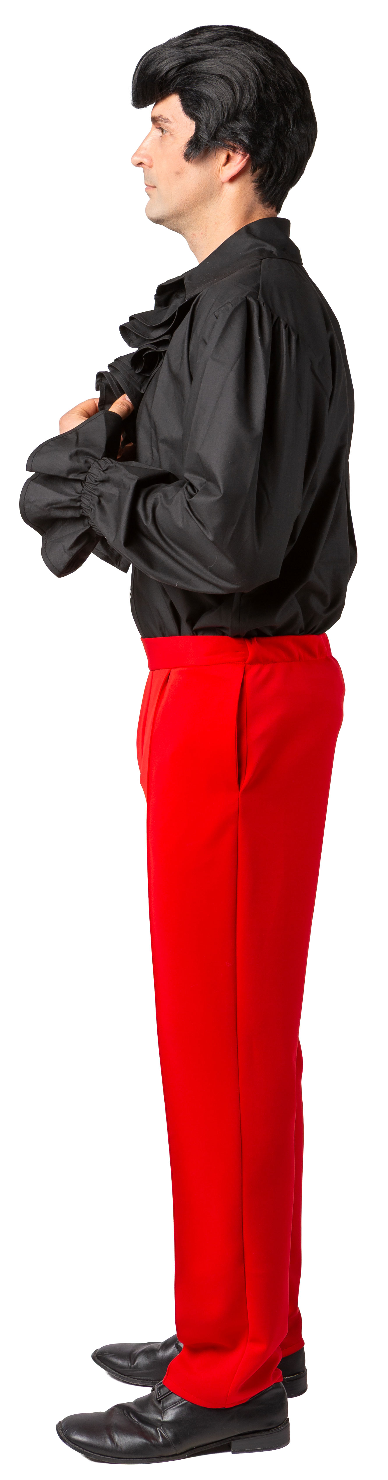 Ruffled shirt with short ruffle, black