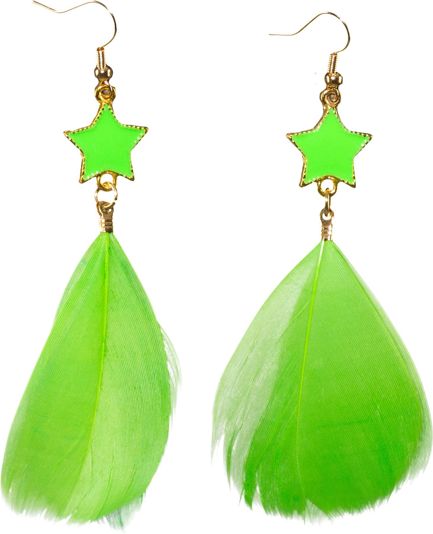Boucles d´oreilles en plumes vert-fluo
