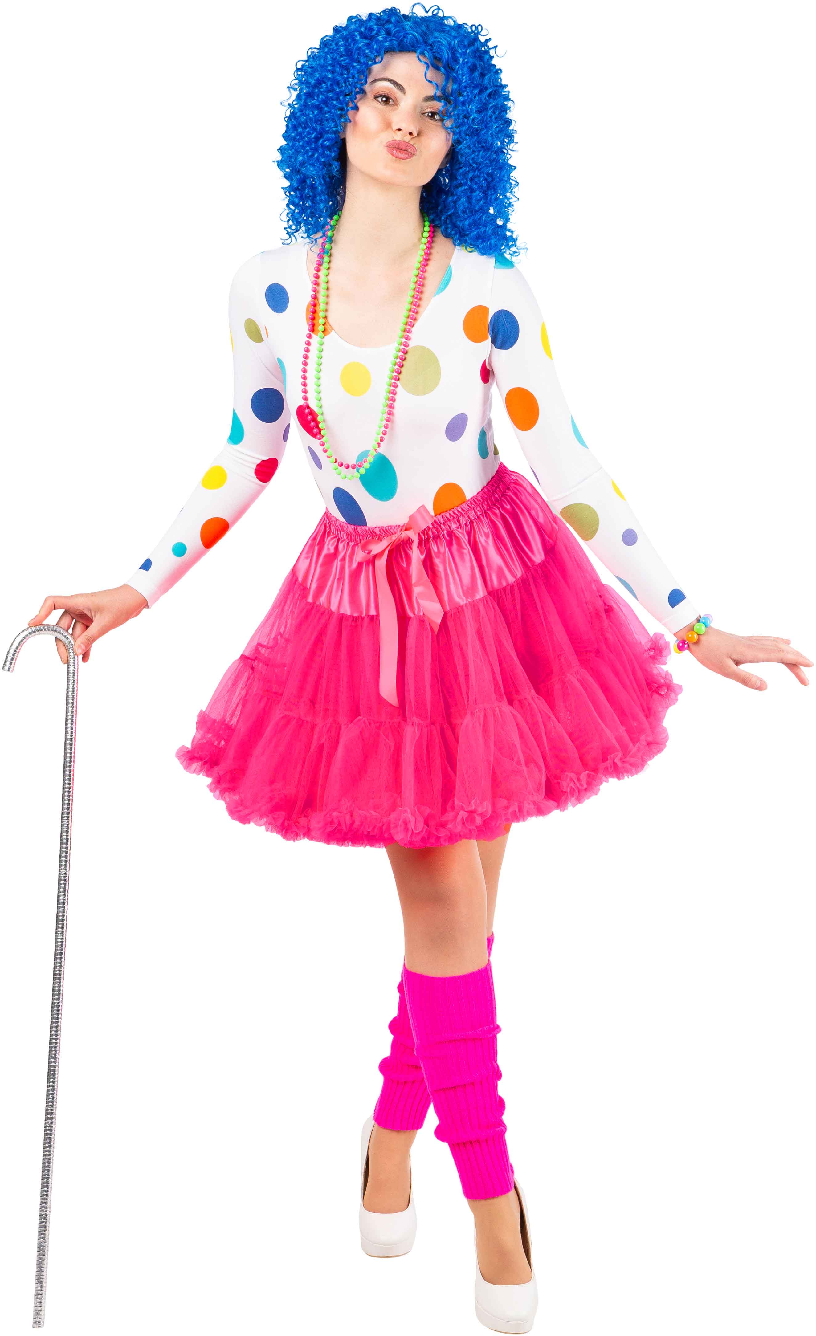 Short petticoat with a frill, fuchsia