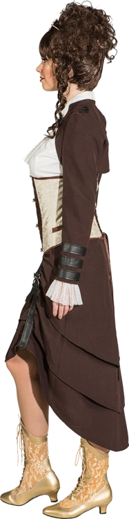 Jupe superposée Steampunk, marron