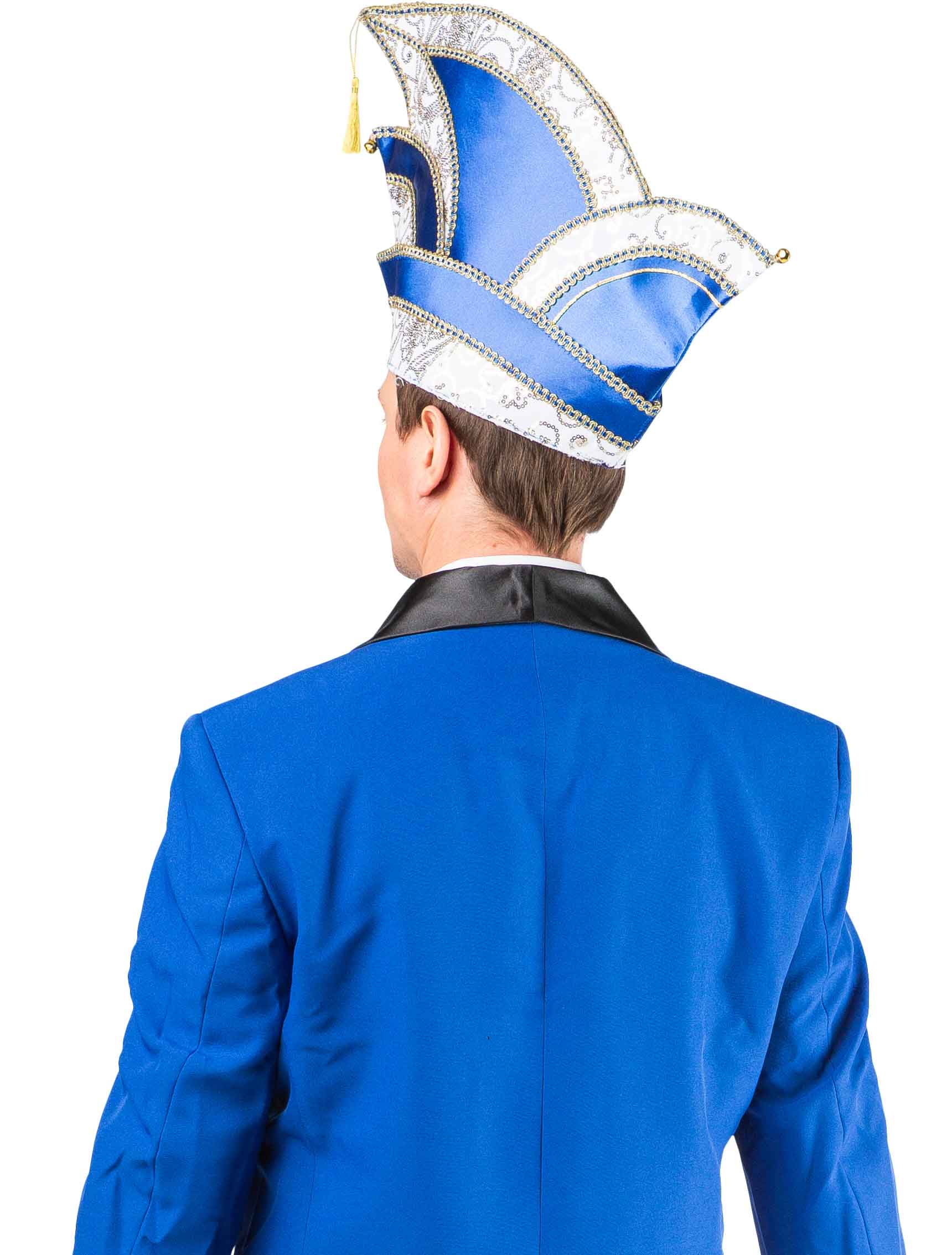 Sequin committee cap, blue/white