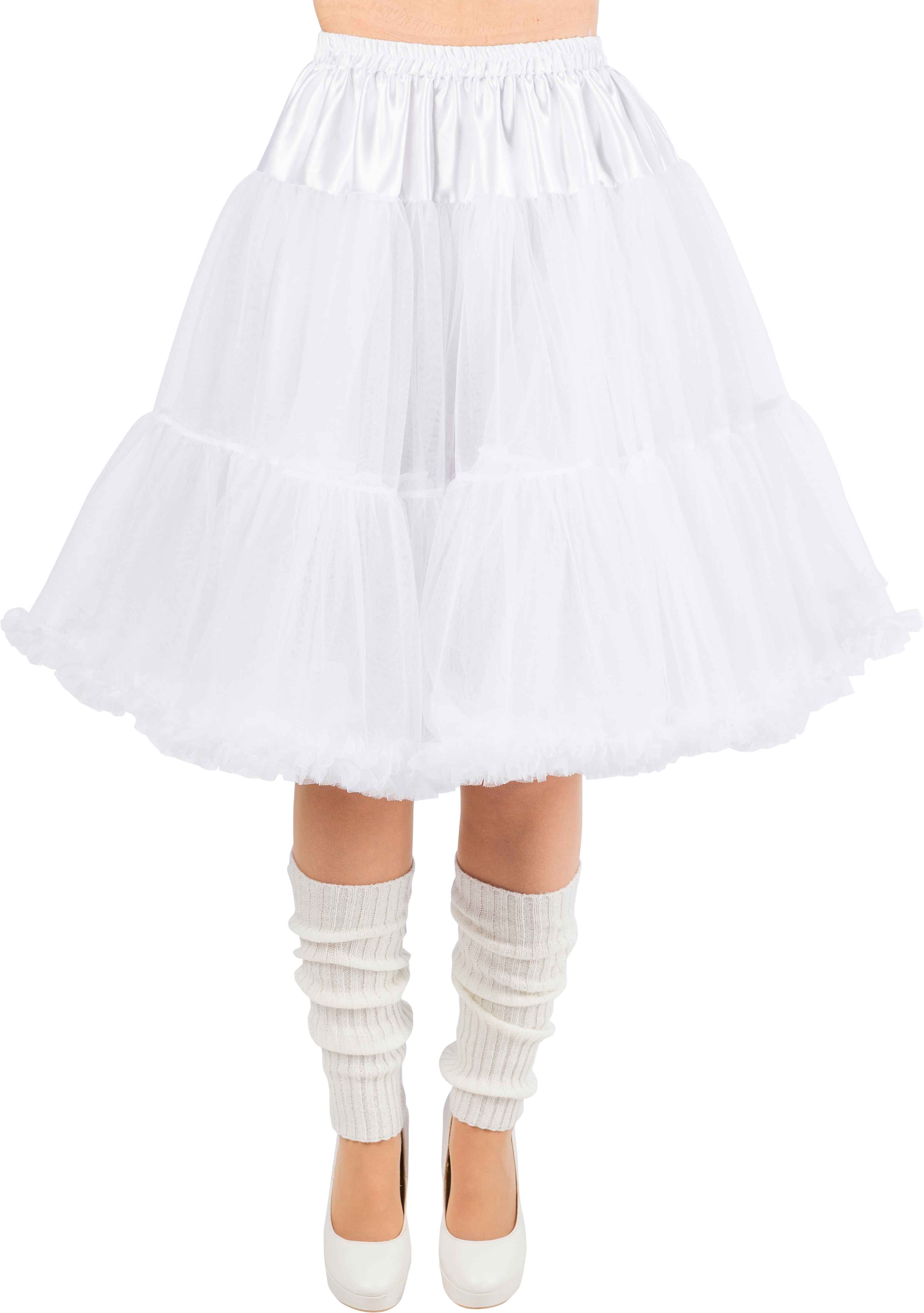 Long petticoat with a frill, white