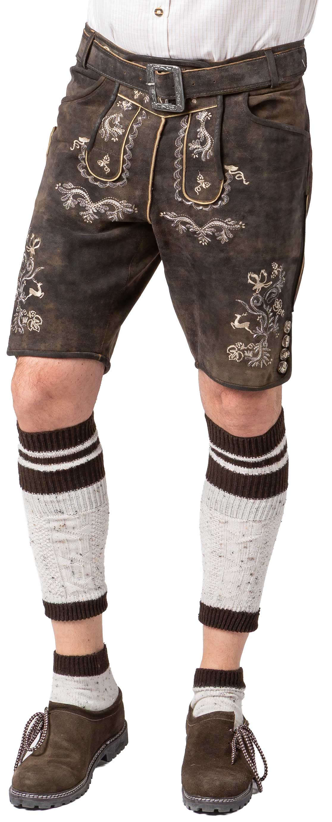 Lederhose kurz, antikbraun 