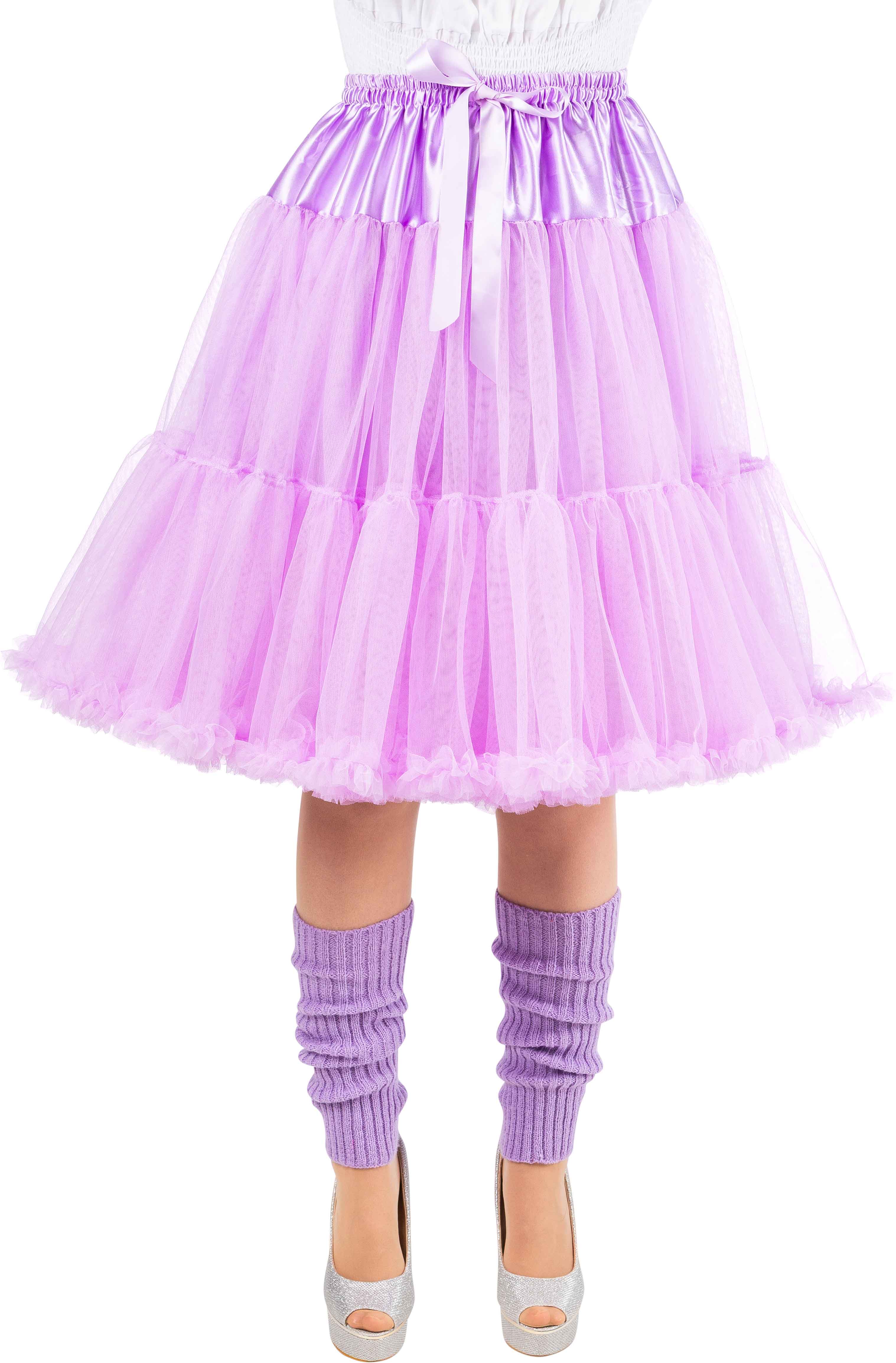 Long petticoat with a frill, lilac