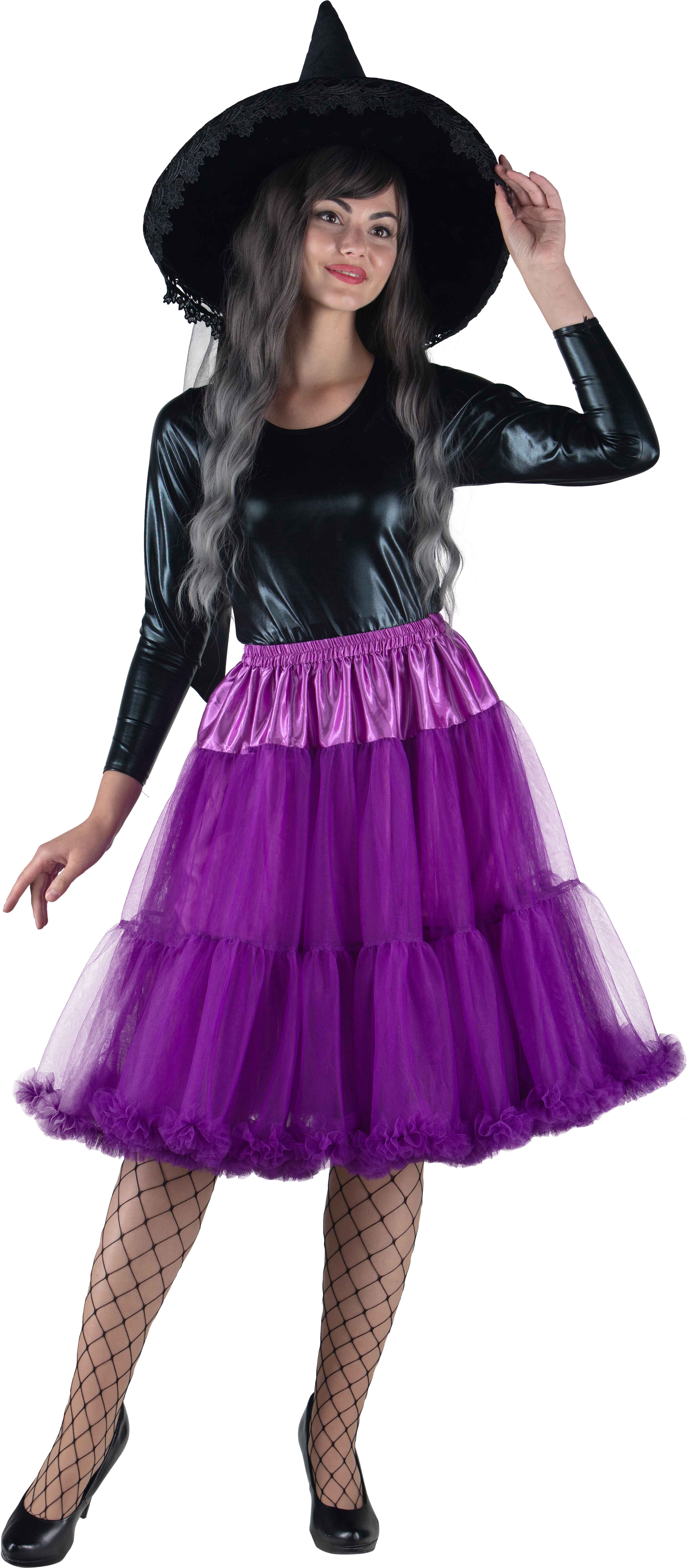 Long tutu with a frill, purple