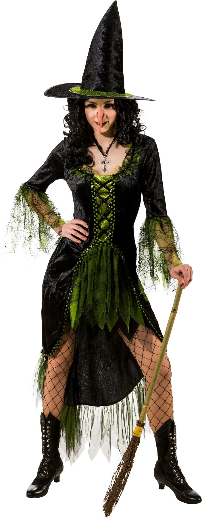 Witch dress, black-green