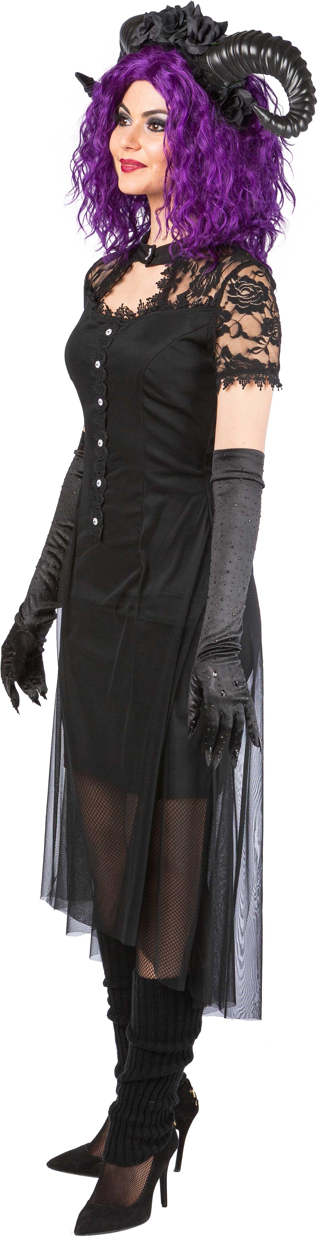 Gothic dress Vokuhila, black