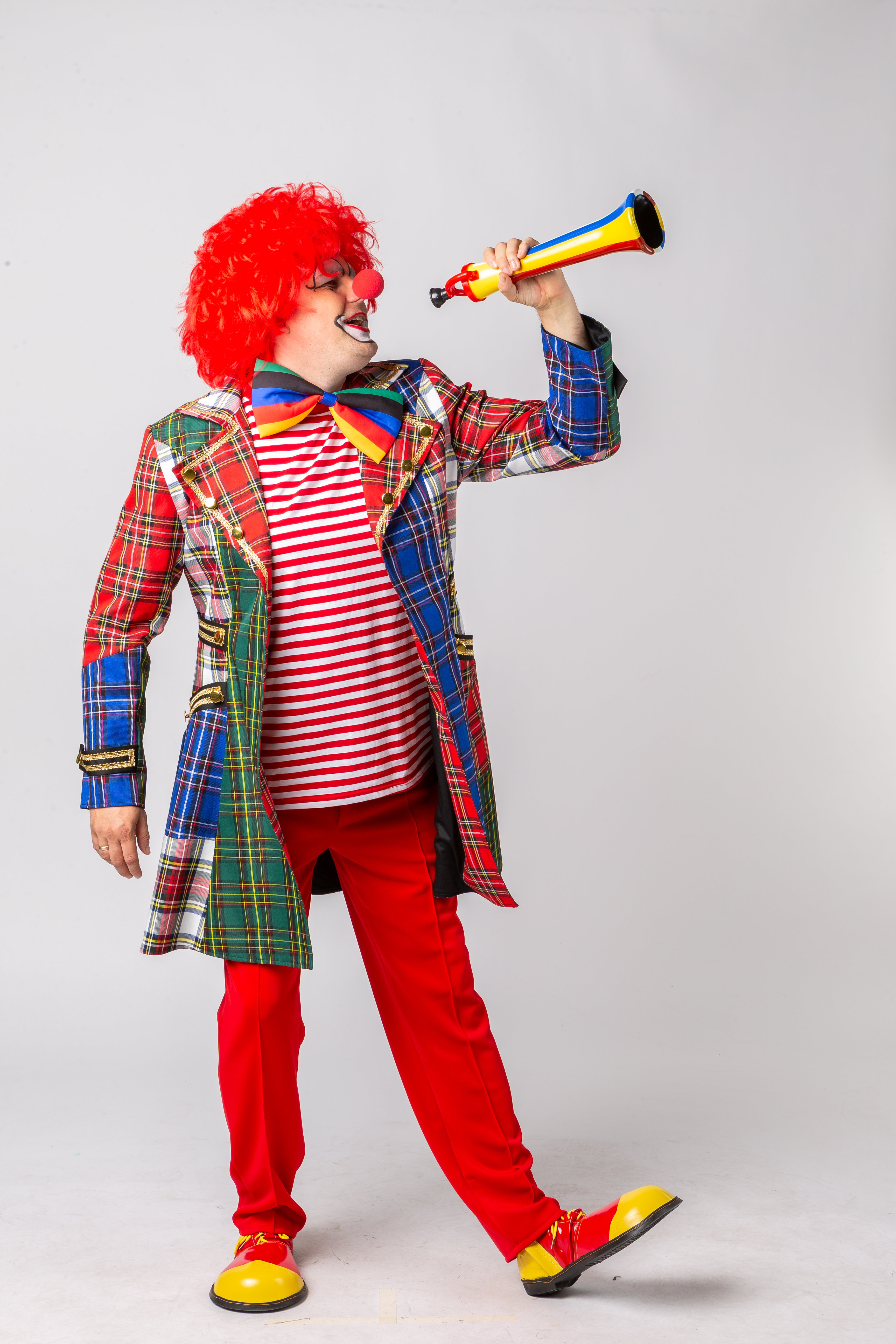 Clown August, chequered