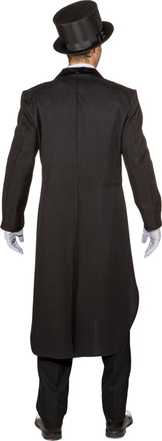 Fraque queue de pie de spéctacle pour hommes avec col châle en satin, noir