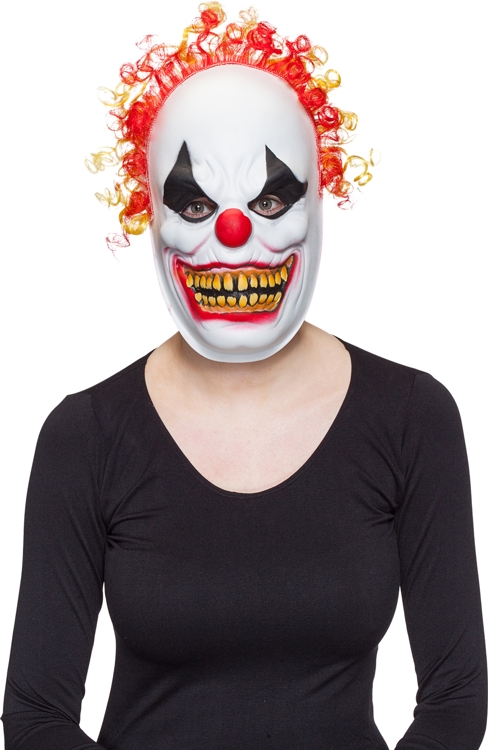 Horror Clown mask with hair