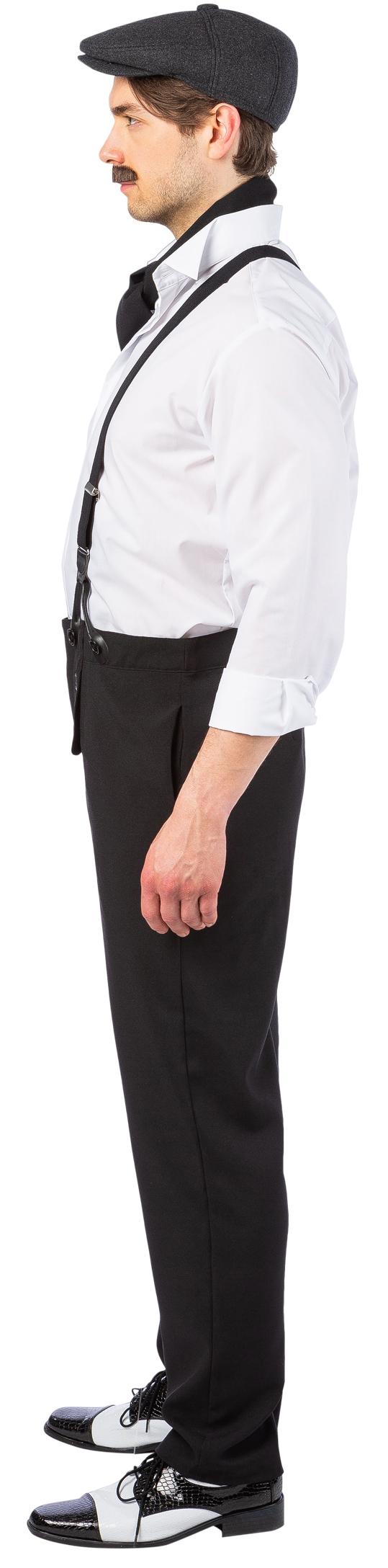 Pantalon à bretelles des années 20, noir 