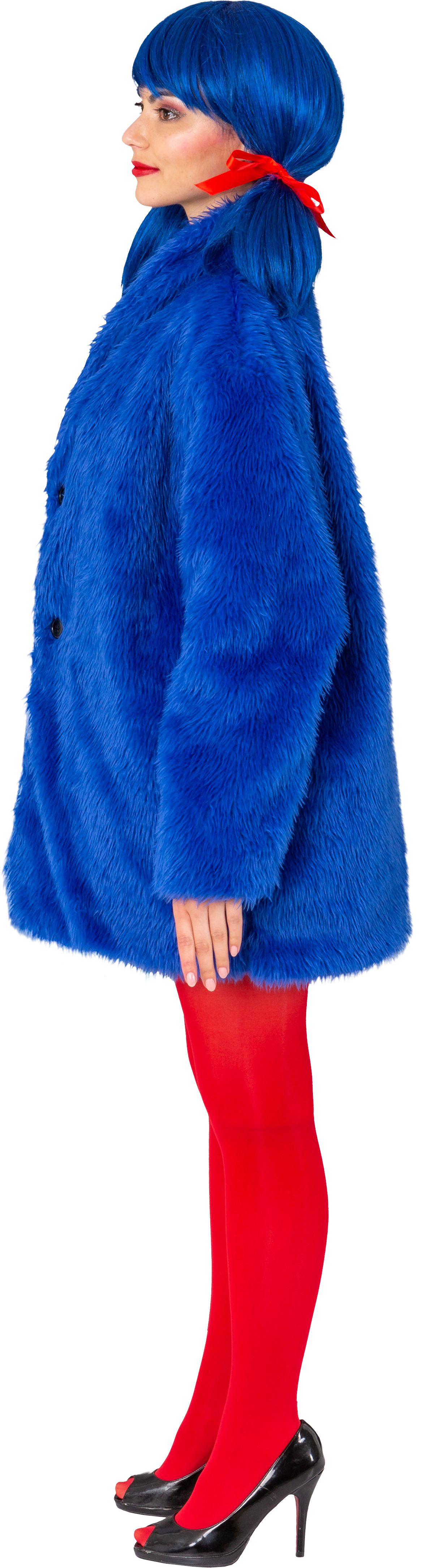 Veste en peluche, bleu, XXL