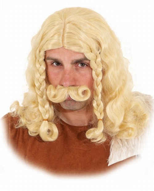 Wig Vikinger with beard, blond - Sale