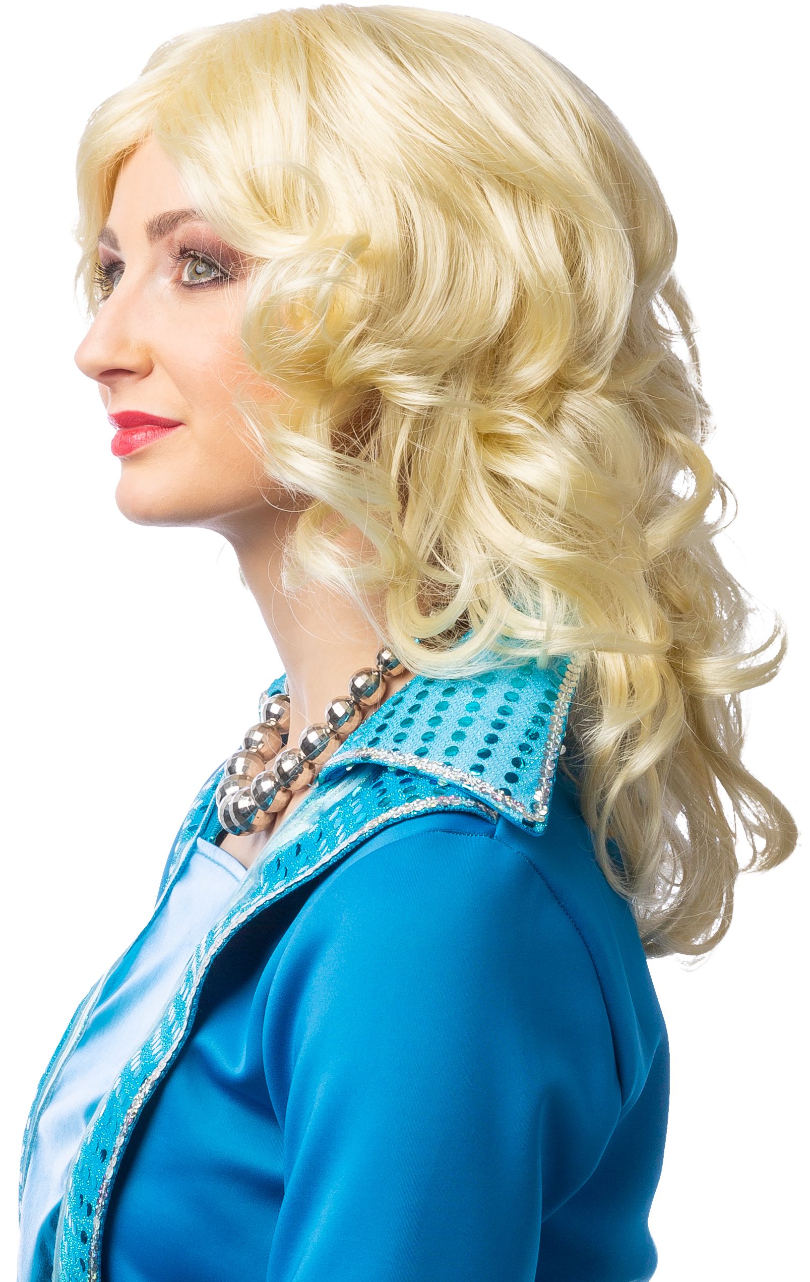 70s curly wig, blonde