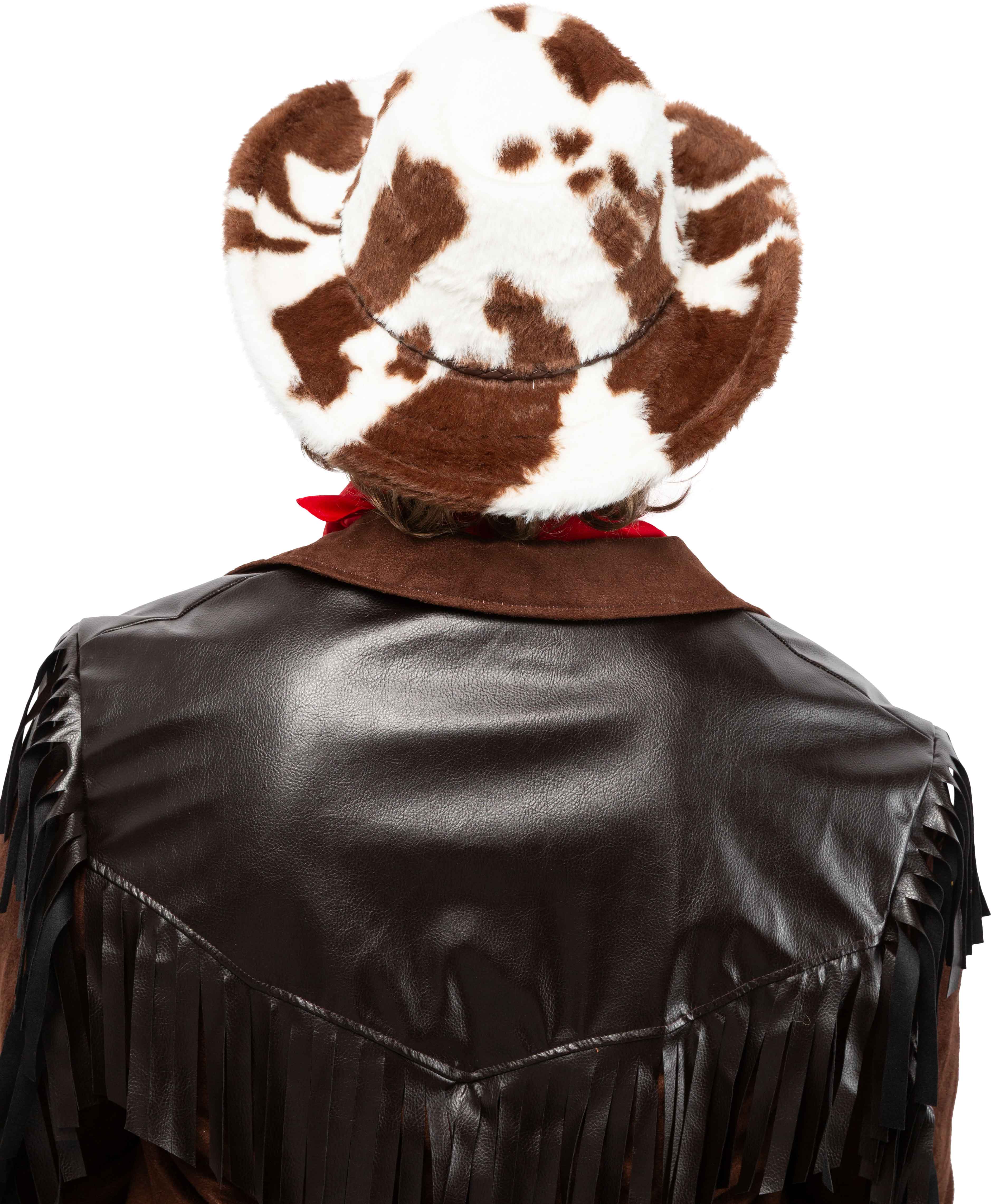Cowboy hat plush Cow, brown-white