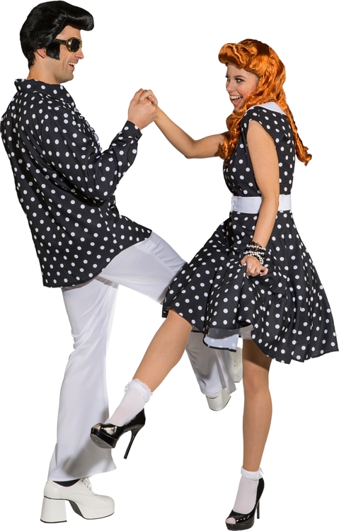 Ruched shirt black, white dotted